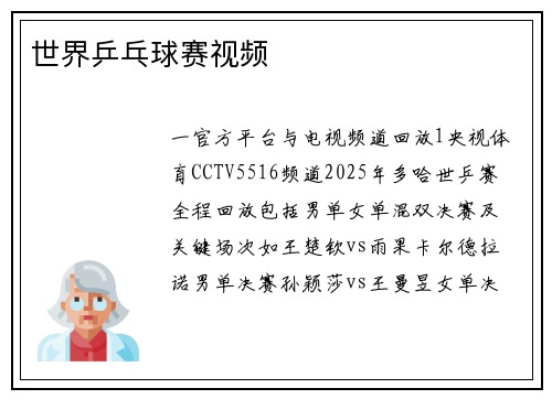 世界乒乓球赛视频